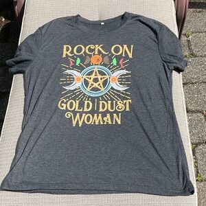 Rock On Gold Dust Woman Graphic Tee - Charcoal